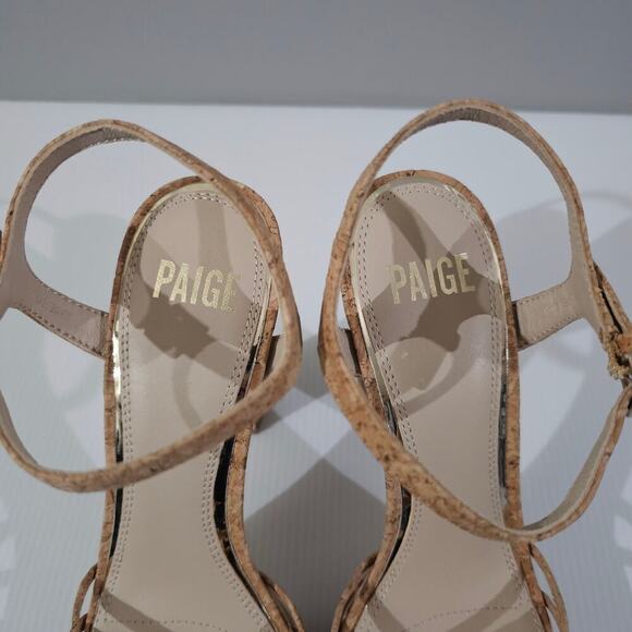 NEW Paige Candice Platform Womens Size 10 Cork Sandal Strappy Block High Heel - Picture 7 of 13